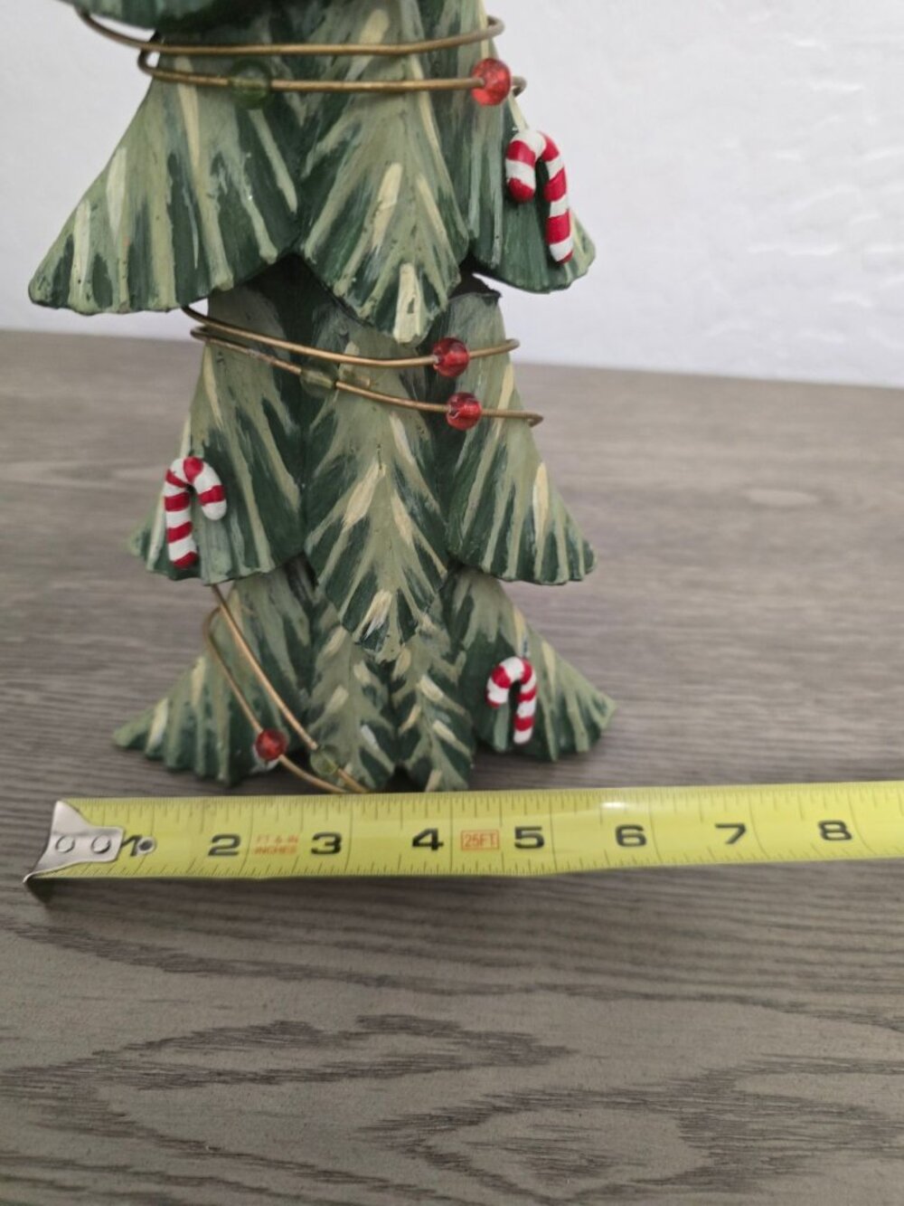 Fitz And Floyd Christmas Tree Figurine With Candy Canes & Beads 19" Tall - Picture 7 of 10